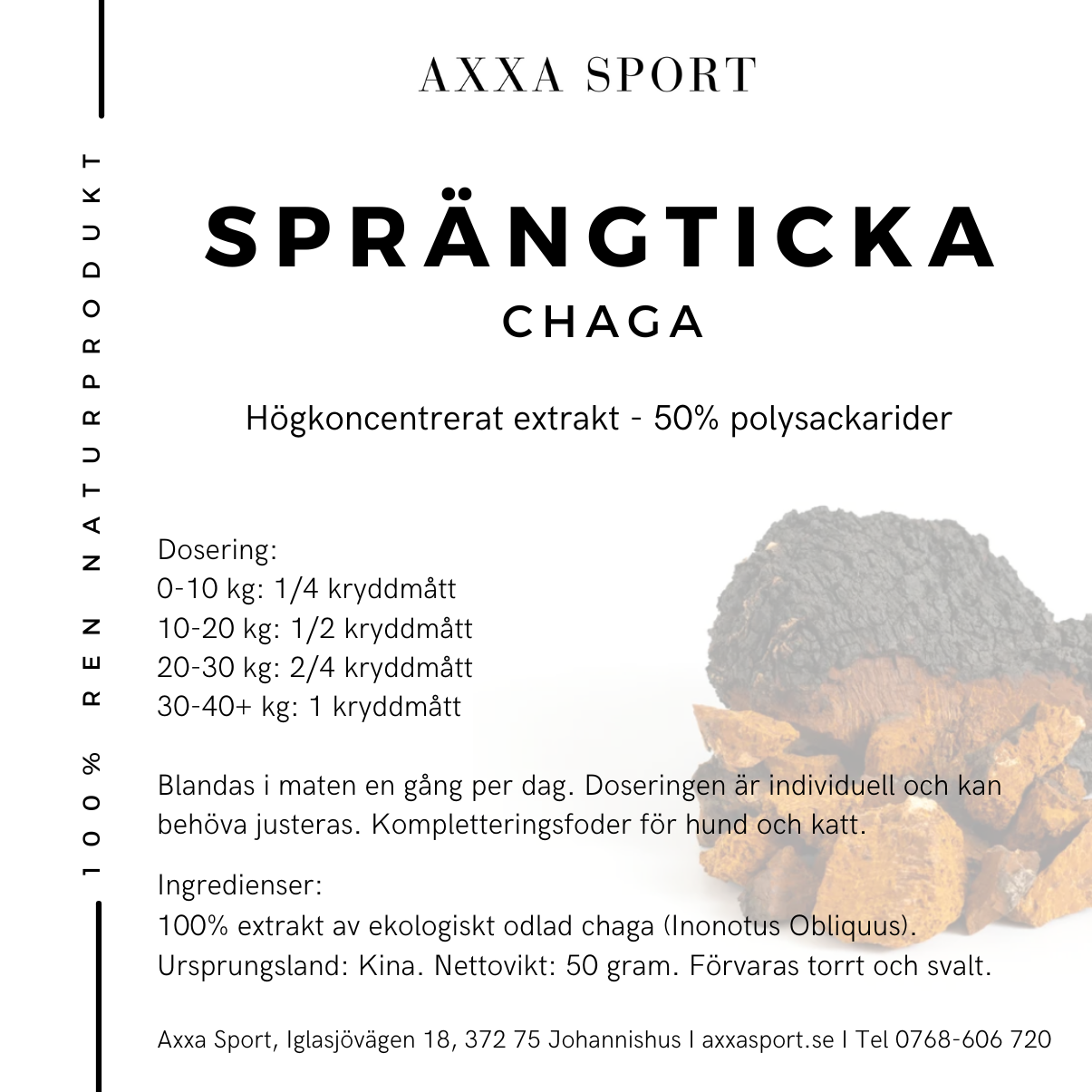 Sprängticka Chaga 50%